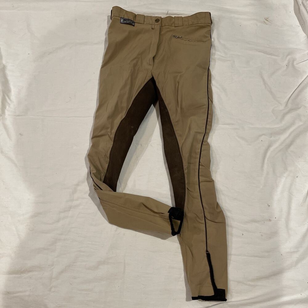 EUROFIT Breeches Jodhpurs Full Seat Women’s 28 Equestrian Horse Riding Tan Brown